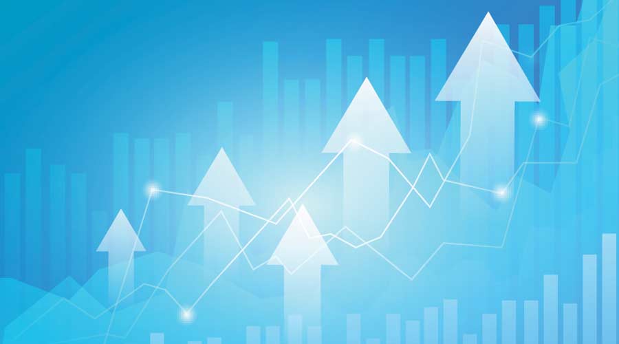 Trending upward sales concept