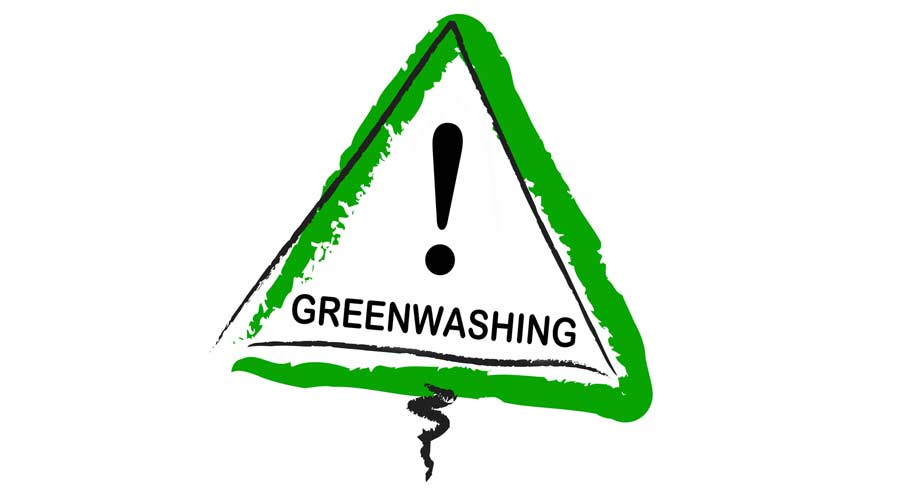 Greenwashing caution vector