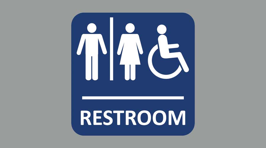 Public restroom sign