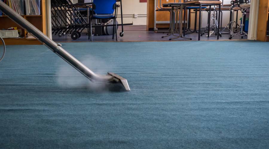 Cleaning a classroom