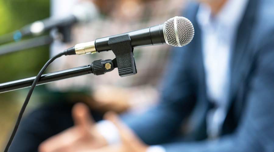 Microphone in focus