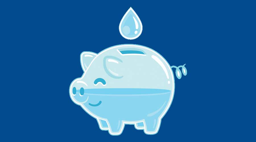 Water piggy bank