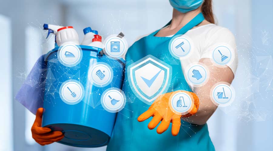 Cleaning employee concept