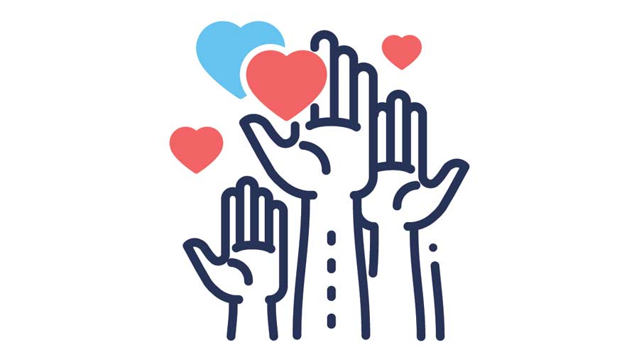 People volunteering vector