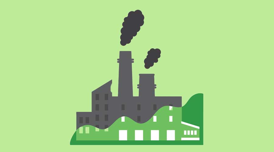 Greenwashing building concept