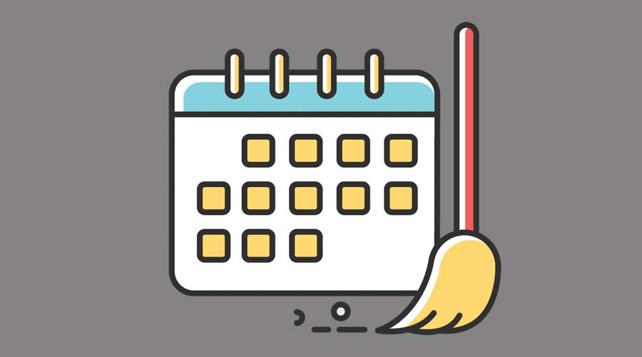 Cleaning schedule with broom