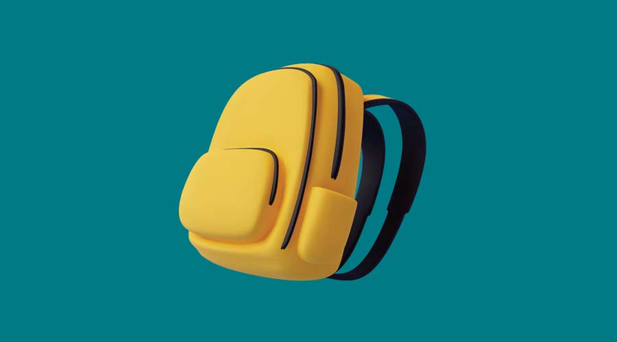 Yellow backpack school