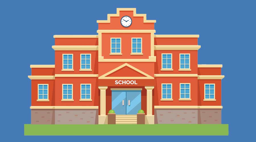 Outside of a school