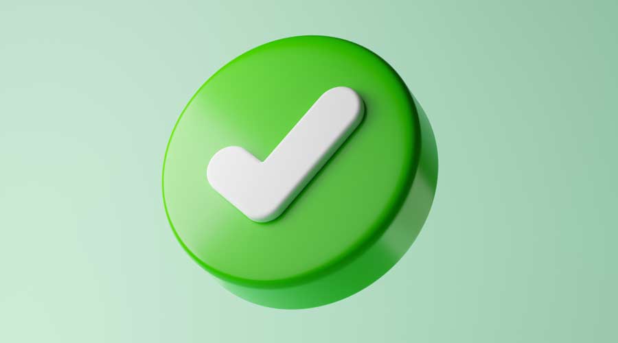 Green checkmark approved