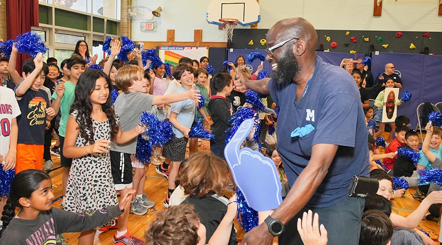 Custodian of the Year Contest Winner Celebrates with Students