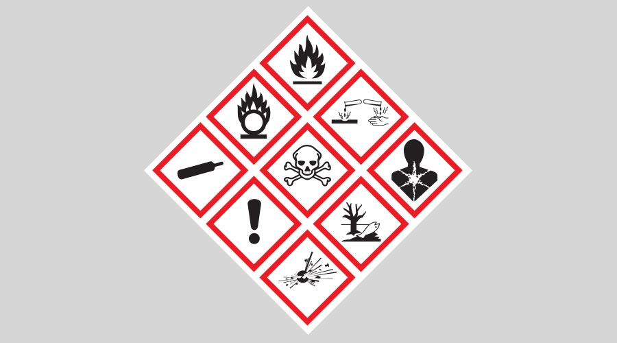 Danger icon chemics. Warning symbol hazard icons Ghs safety pictograms. sign of Physical hazards, Explosive, Flammable Oxidizing, Compressed Gas, Corrosive, toxic, Harmful, Health, Environmental