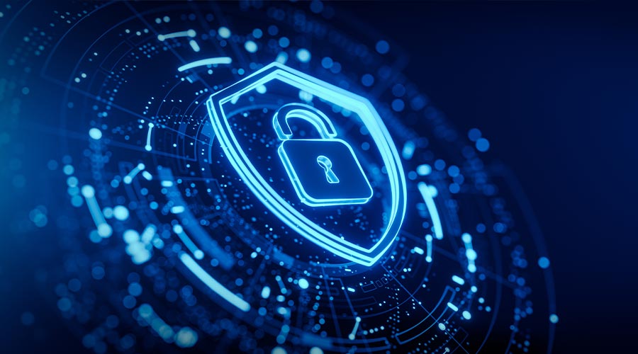 Cyber Security and Data Protection digital icon.