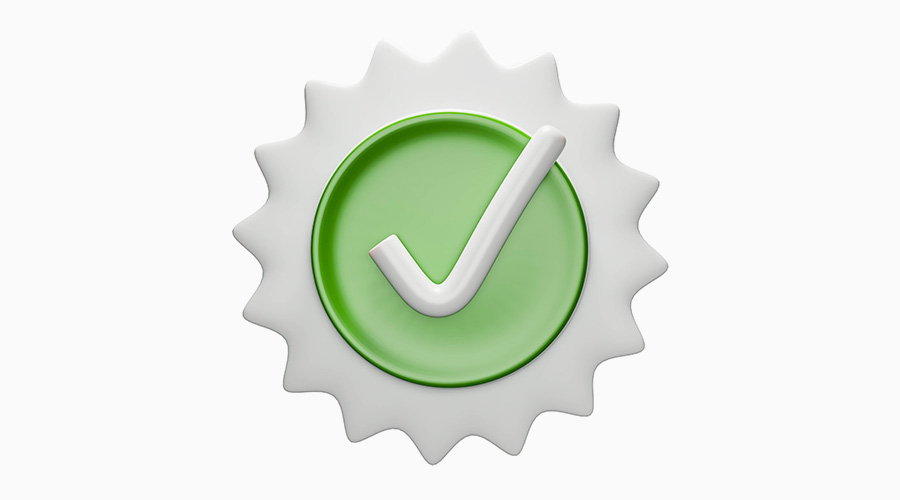 Glossy Green Tick Icon Approval Seal