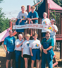 The cleaning industry has always given back to those in need. The best example may be when NJSSA’s “Operation Clean Sweep” became  a national community-based program starting in 1995. Pictured here are volunteers from Renard Paper in  St. Louis in 1998. 